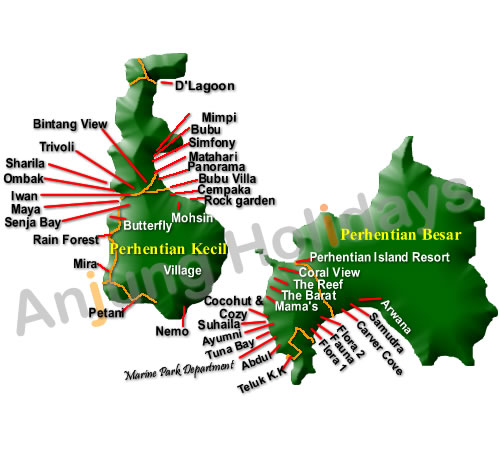 perhentian island map